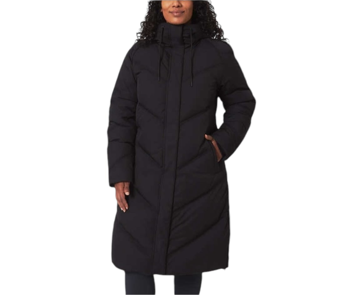 Mondetta - Down Quilted Chevron Maxi Parka Jacket / Winter Coat