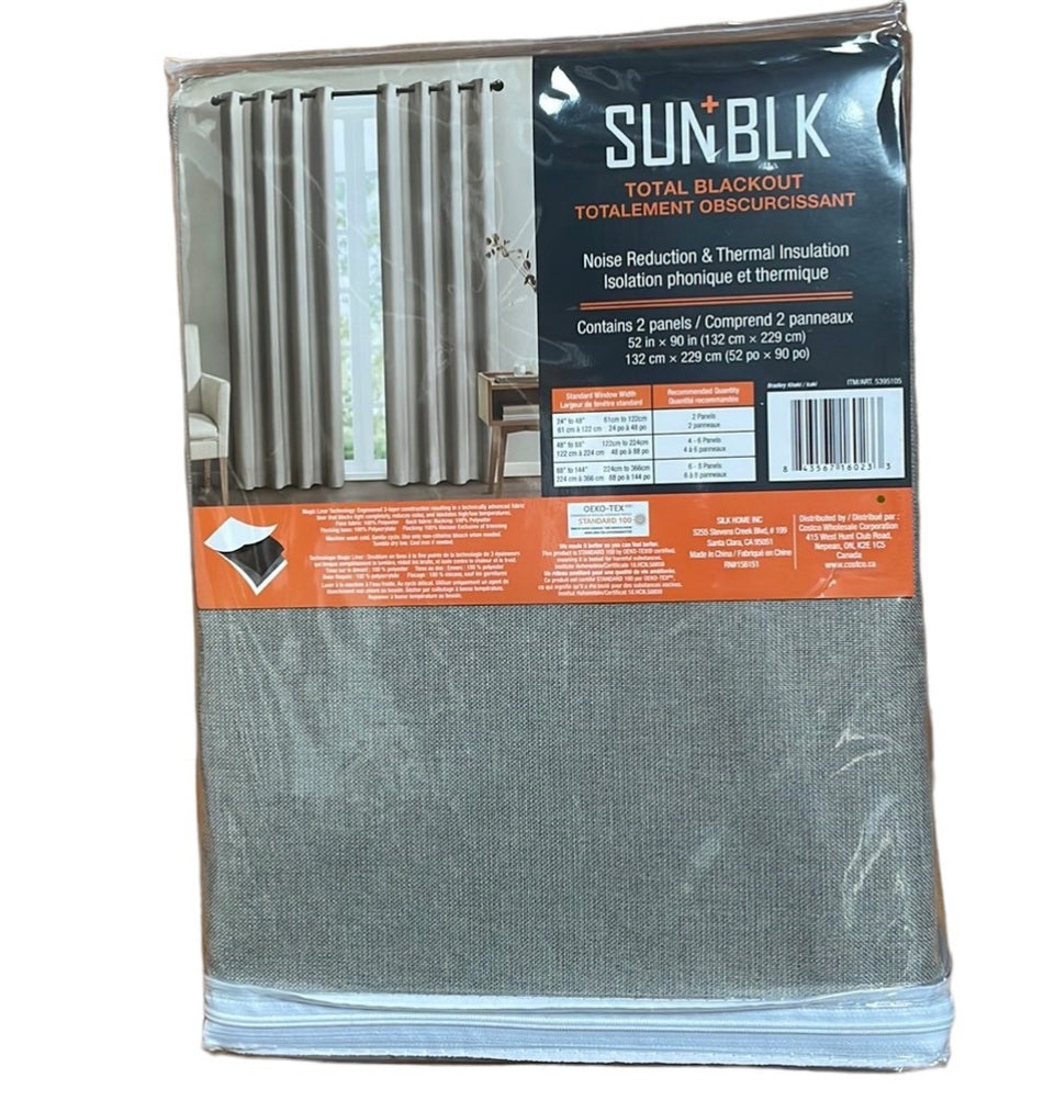 SUN+BLK - 2 Panel Total Blackout Curtains