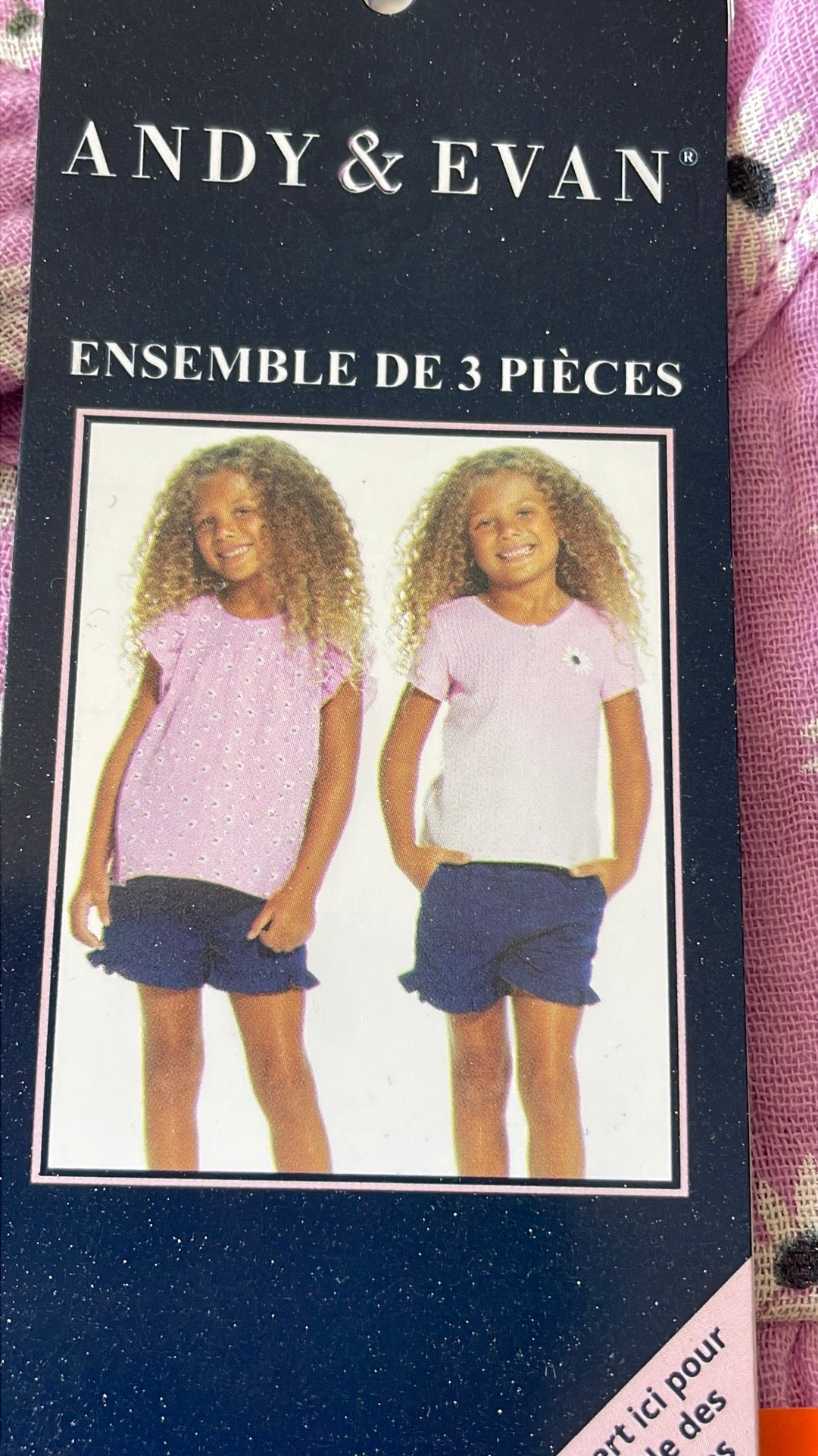 Andy & Evan - Girls’ 3 Pc Short + Tops Set