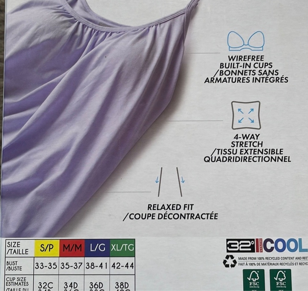 32 Degrees - 2 Pack Cami with Built-in Bra