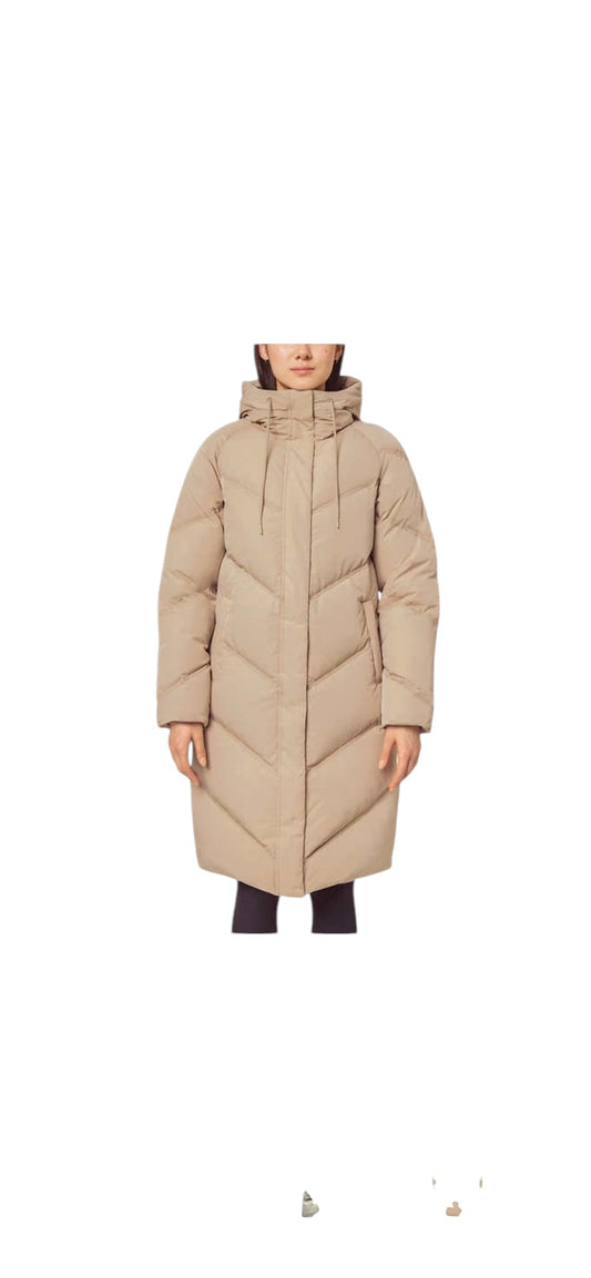 Mondetta - Down Quilted Chevron Maxi Parka Jacket / Winter Coat