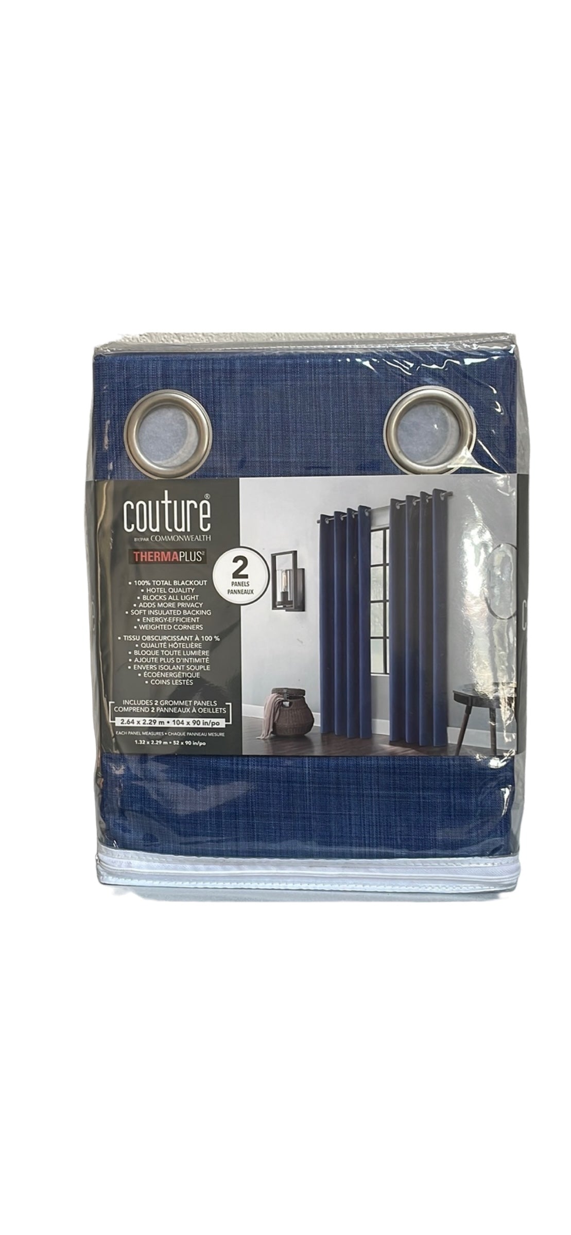 Couture by Commonwealth - 2 panels black-out insulated curtain