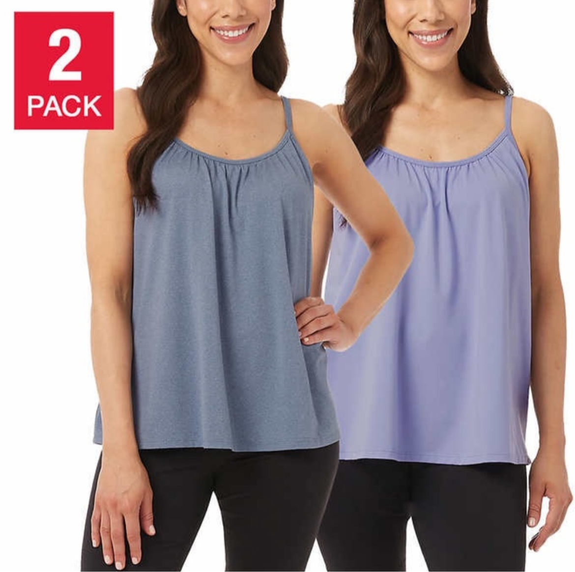 32 Degrees - 2 Pack Cami with Built-in Bra