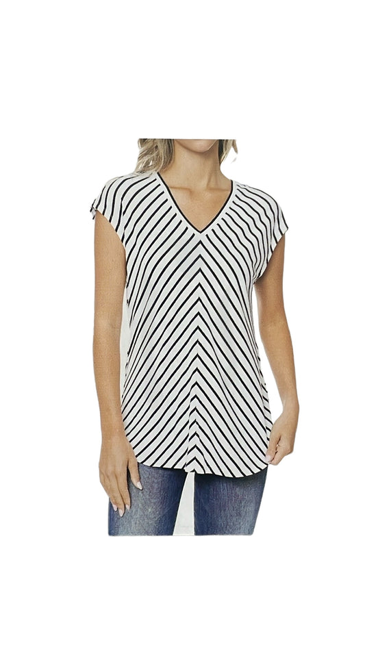 Cristina B - Women’s V Neck Short Sleeve T- Shirt