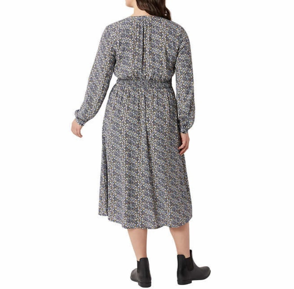 Chaps - Ladies' Button Front Midi Dress