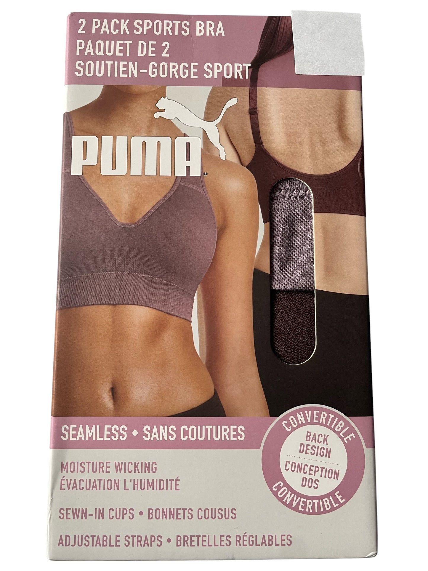 Puma Women's Sports Bra, 2-pack