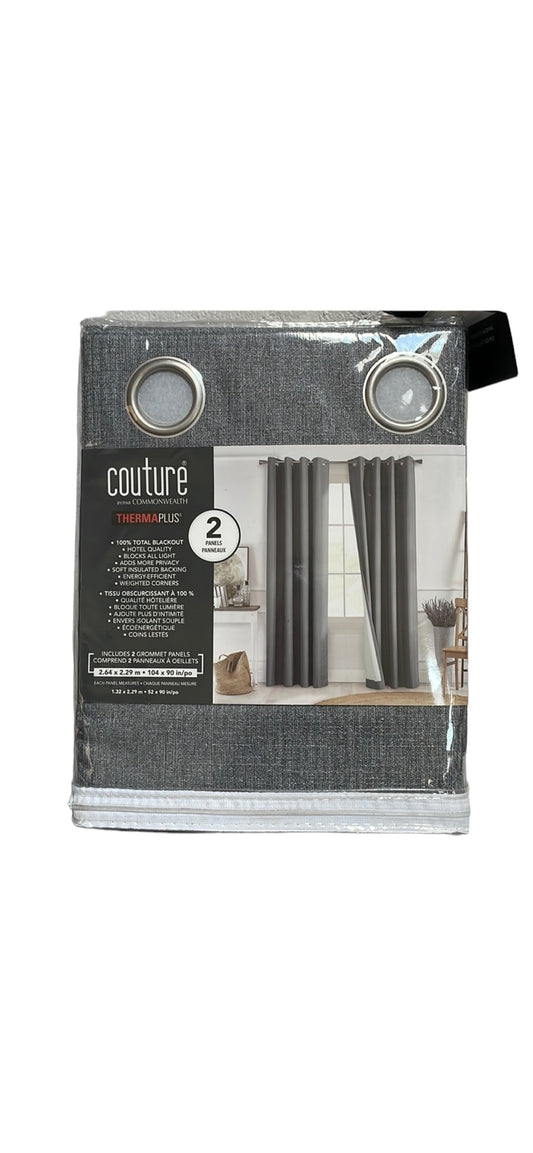 Couture by Commonwealth - 2 panels black-out insulated curtain