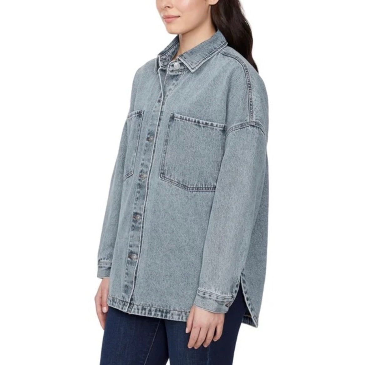 Hudson - Women's  Denim Shacket / Shirt Jacket