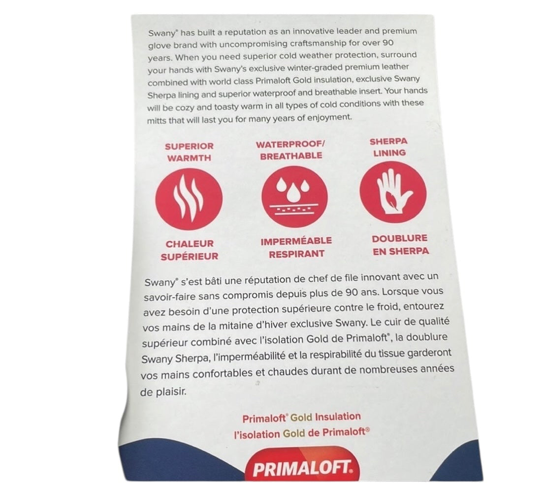 Swany Canada - unisex Premium Leather Mittens