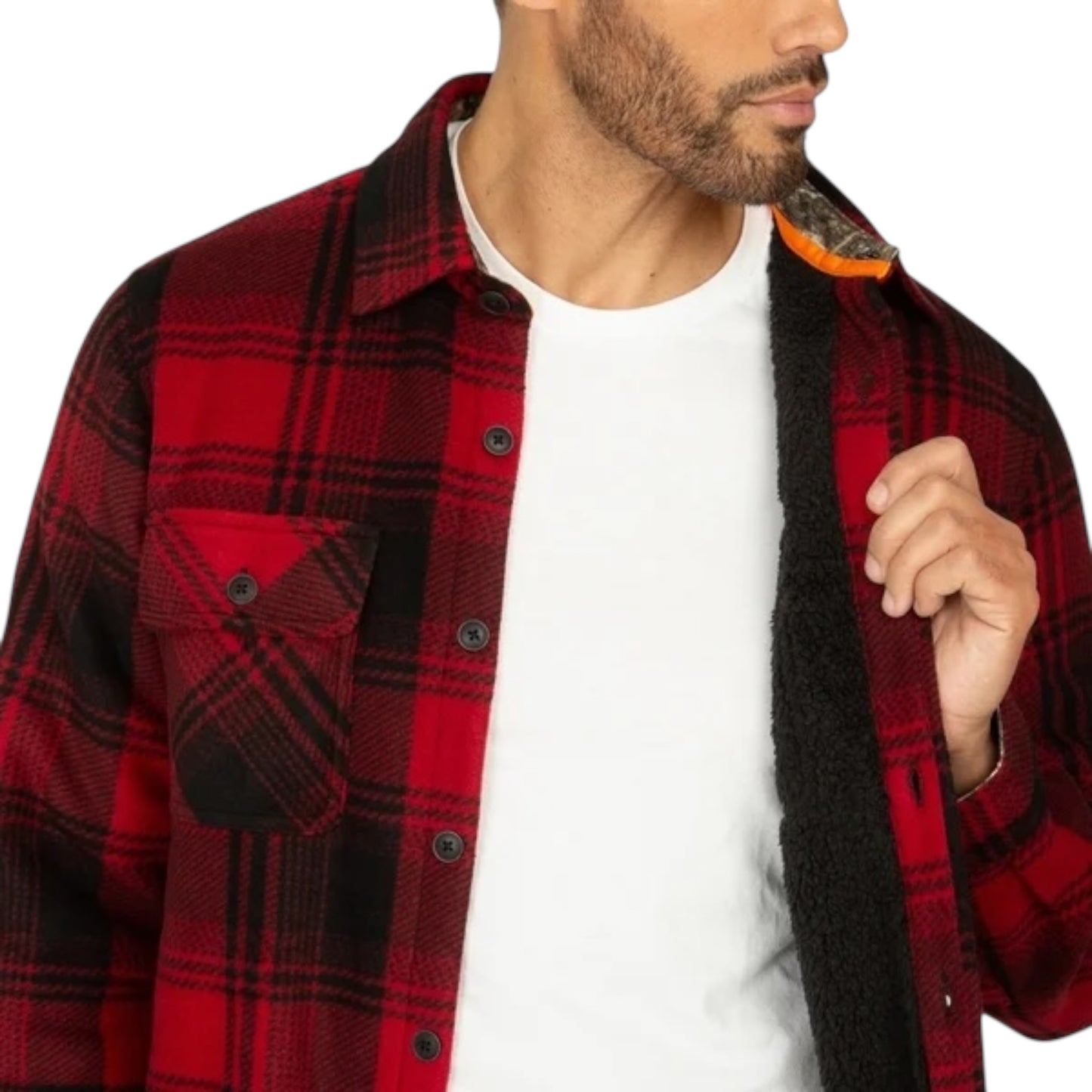 Realtree - Men's Sherpa Lined Shirt Jacket / Shacket
