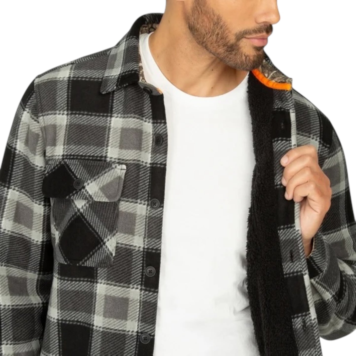 Realtree - Men's Sherpa Lined Shirt Jacket / Shacket